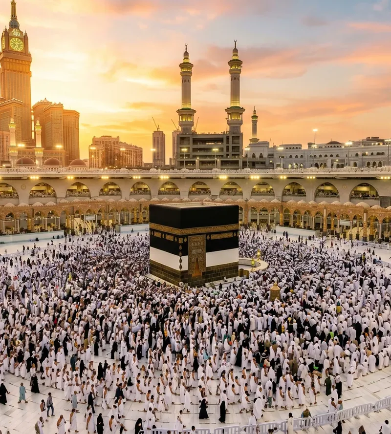 Pilgrims at the Haram in Makkah